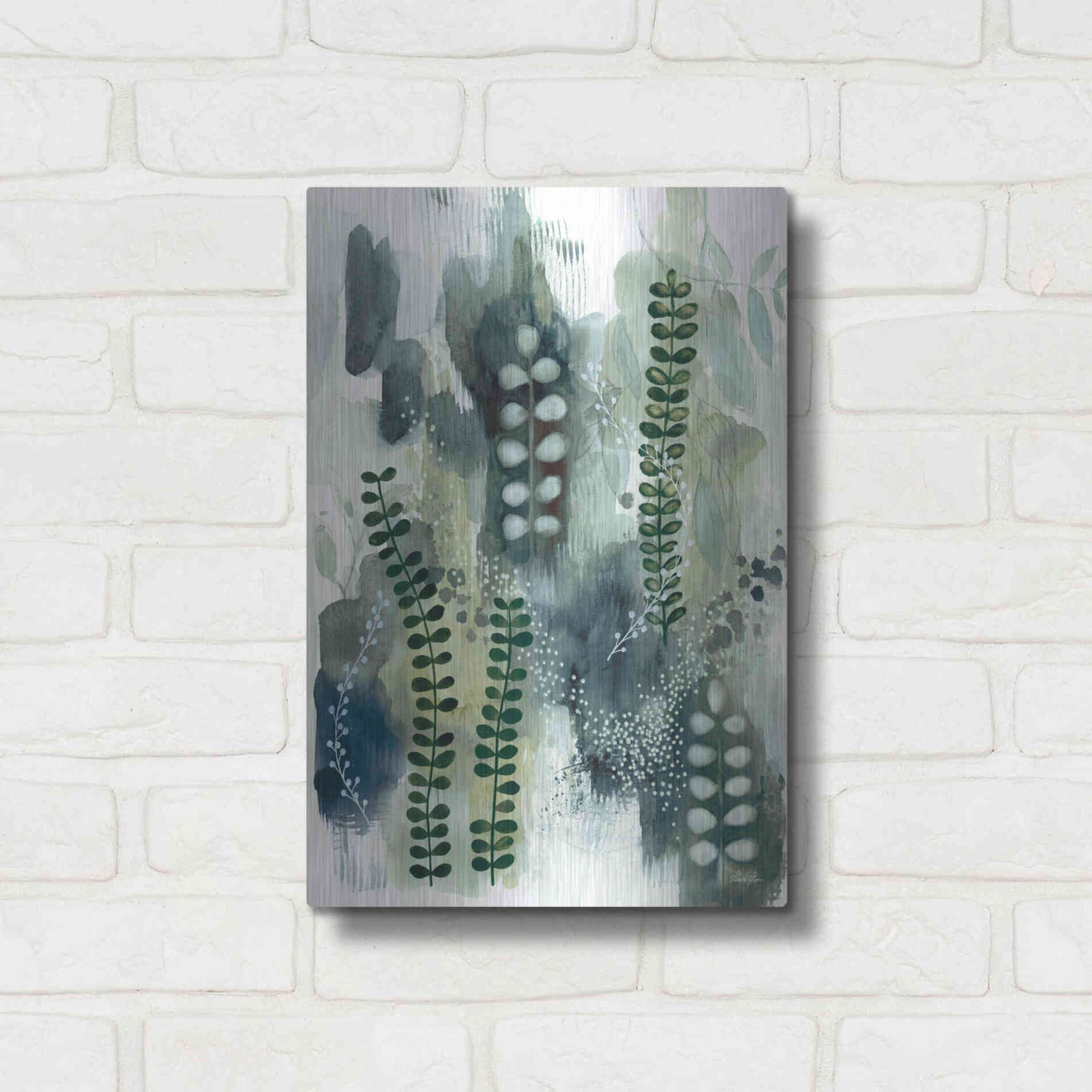 Luxe Metal Art 'Wood Land Walk VI' by Laura Horn, Metal Wall Art,12x16