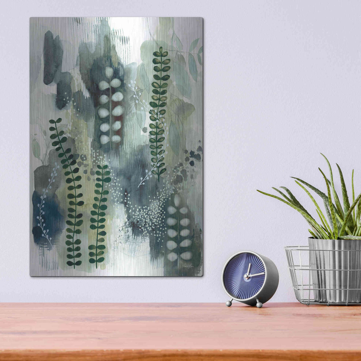 Luxe Metal Art 'Wood Land Walk VI' by Laura Horn, Metal Wall Art,12x16