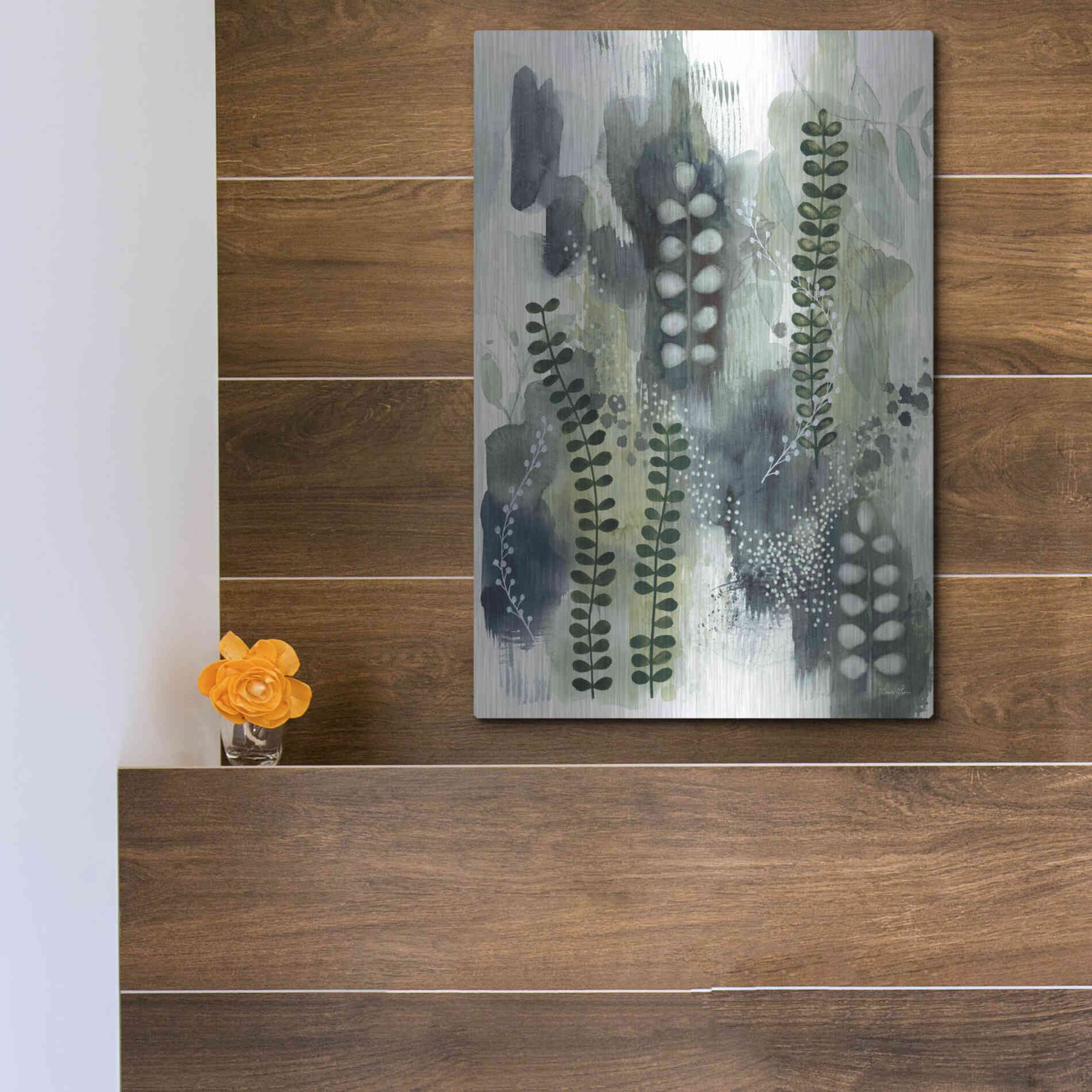 Luxe Metal Art 'Wood Land Walk VI' by Laura Horn, Metal Wall Art,12x16