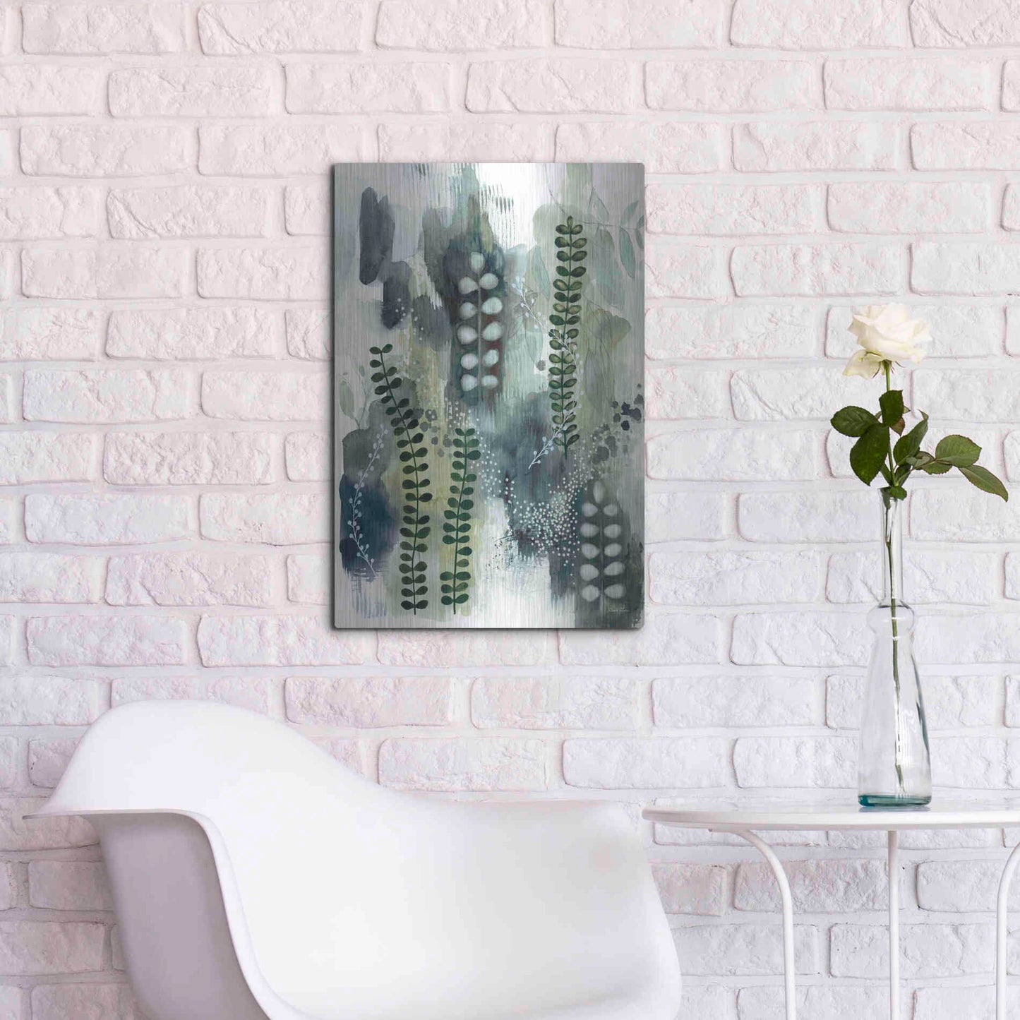 Luxe Metal Art 'Wood Land Walk VI' by Laura Horn, Metal Wall Art,16x24