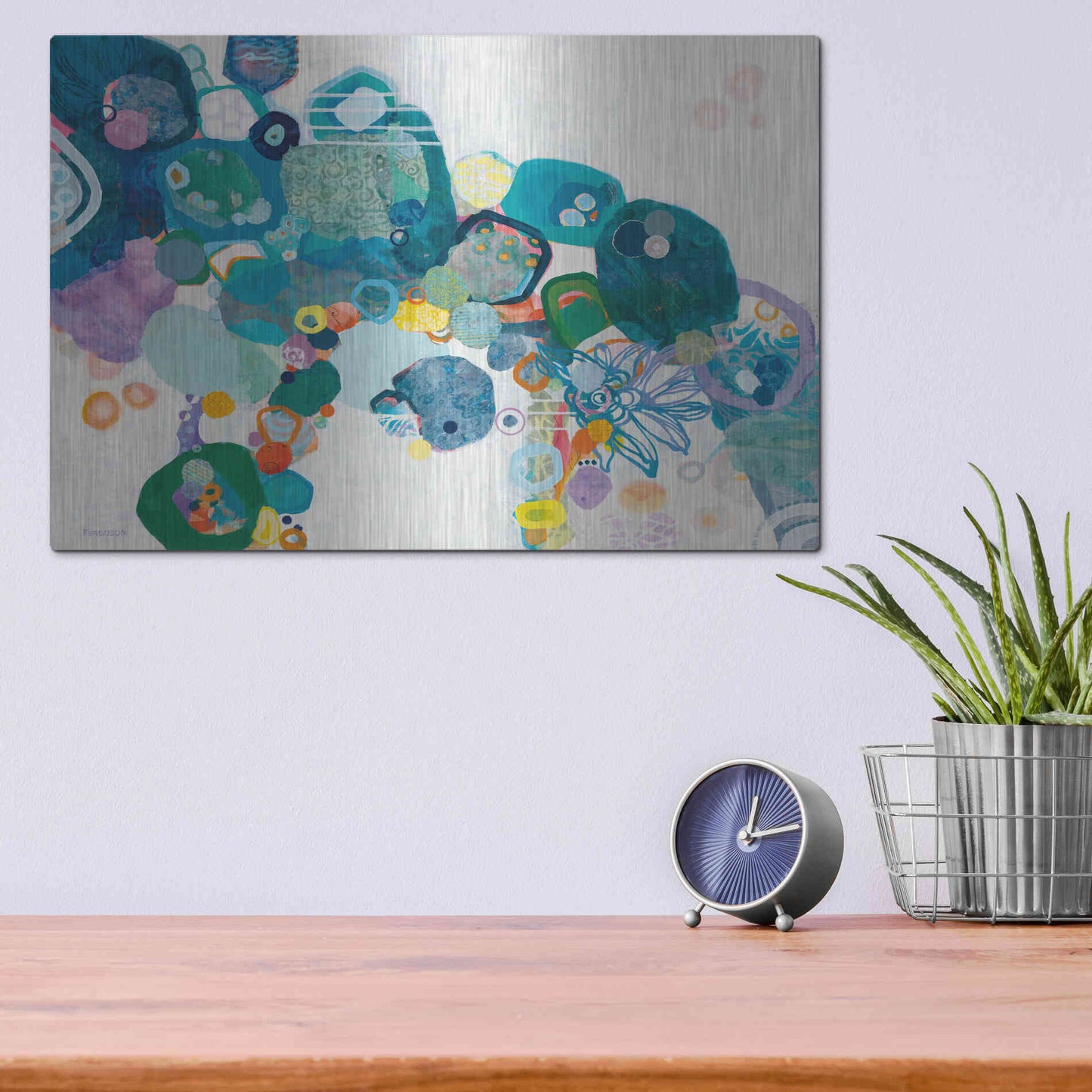 Luxe Metal Art 'Bridging our Differences' by Kathy Ferguson, Metal Wall Art,16x12