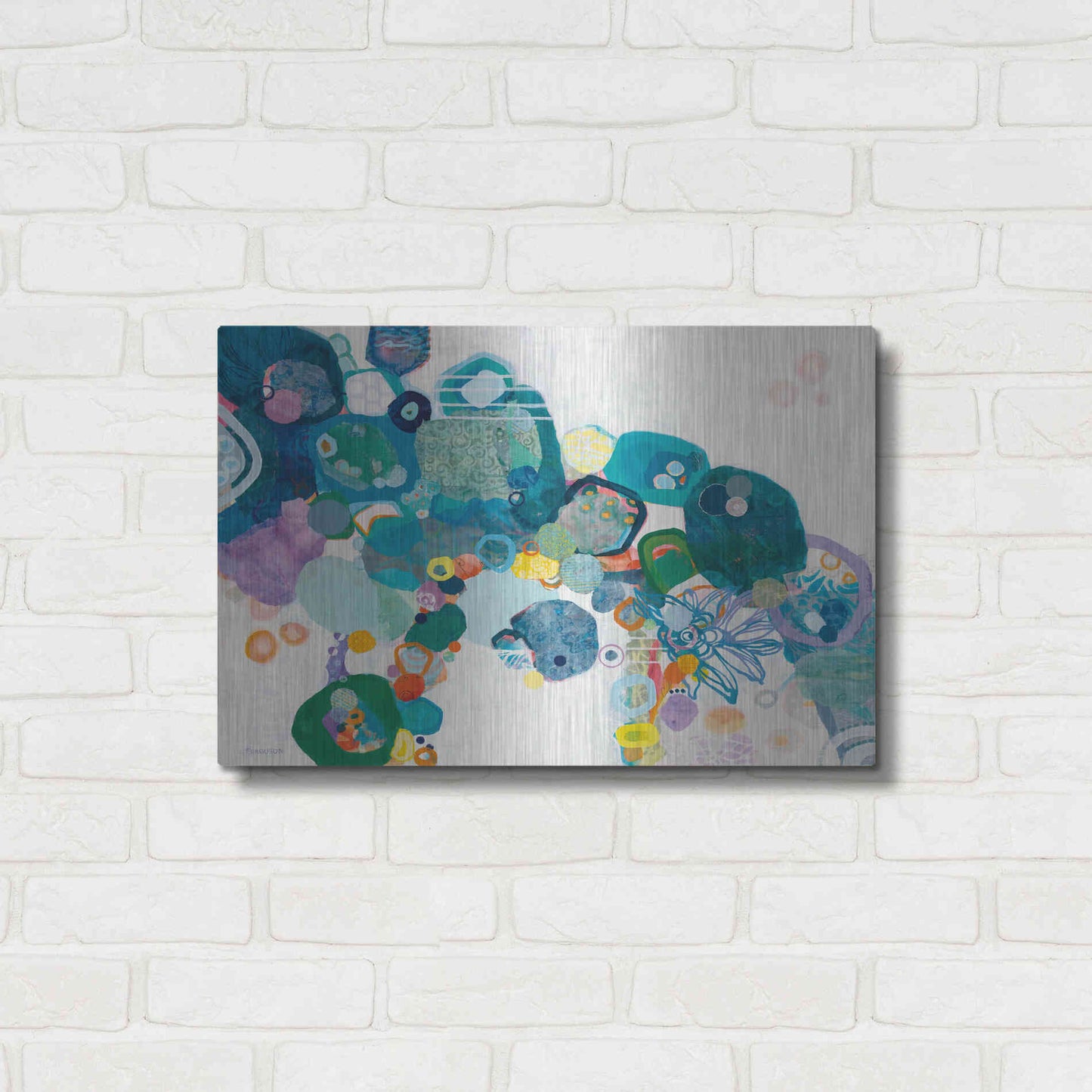 Luxe Metal Art 'Bridging our Differences' by Kathy Ferguson, Metal Wall Art,24x16