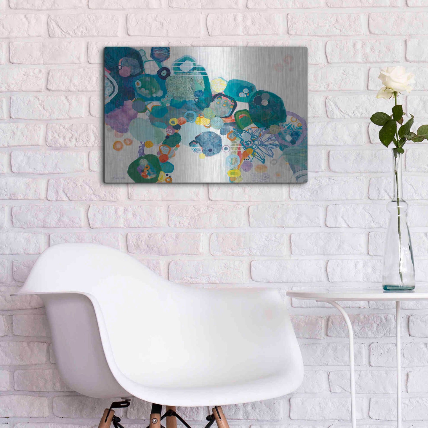 Luxe Metal Art 'Bridging our Differences' by Kathy Ferguson, Metal Wall Art,24x16