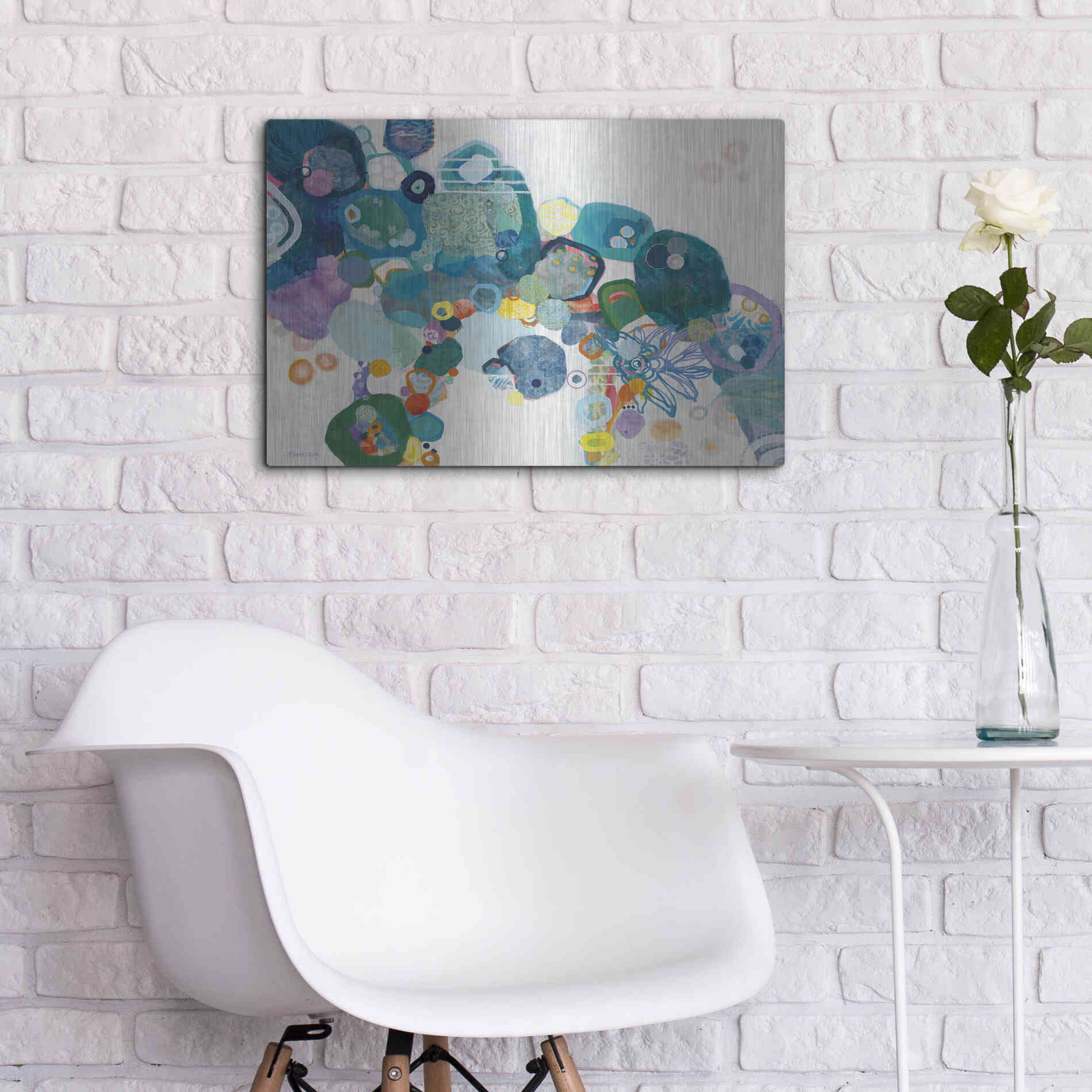 Luxe Metal Art 'Bridging our Differences' by Kathy Ferguson, Metal Wall Art,24x16