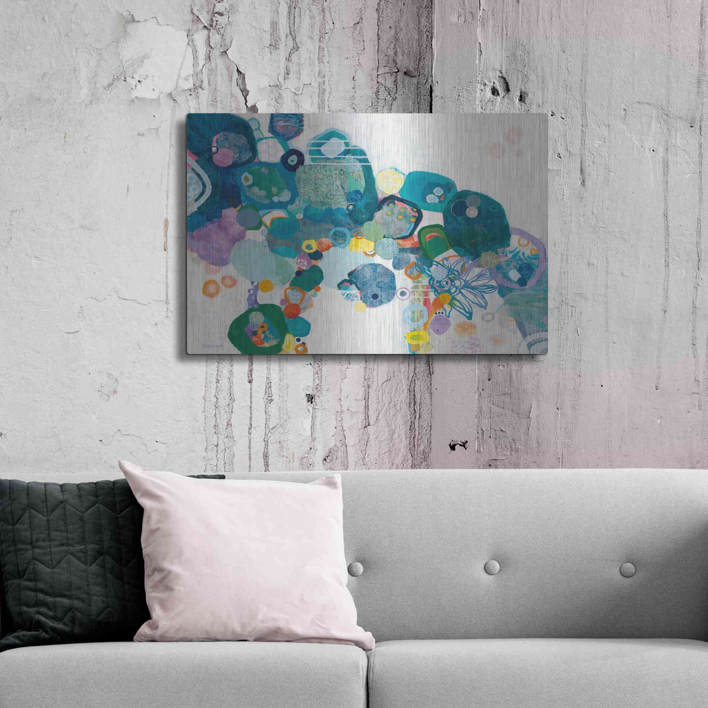 Luxe Metal Art 'Bridging our Differences' by Kathy Ferguson, Metal Wall Art,36x24