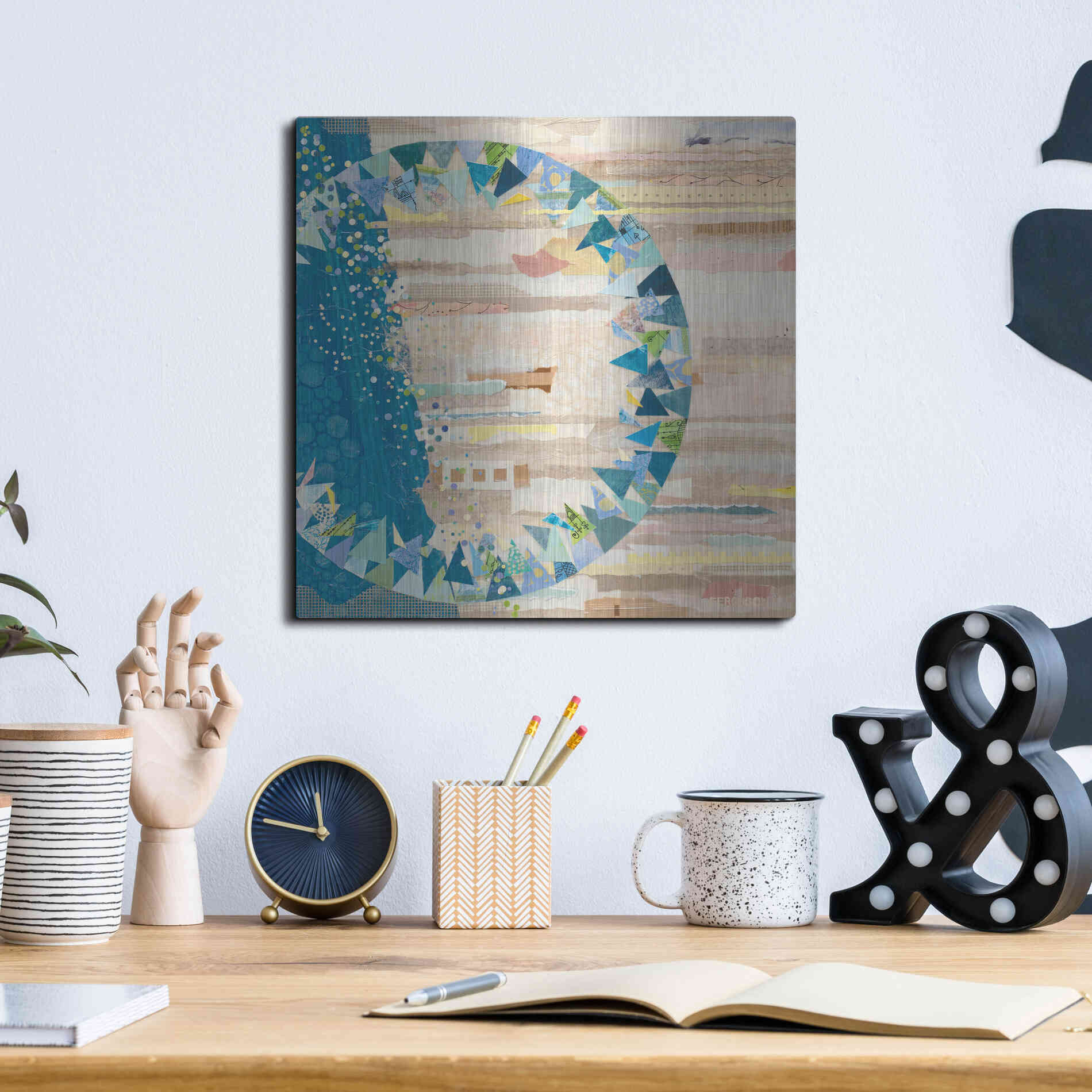 Luxe Metal Art 'The Calm and The Storm' by Kathy Ferguson, Metal Wall Art,12x12