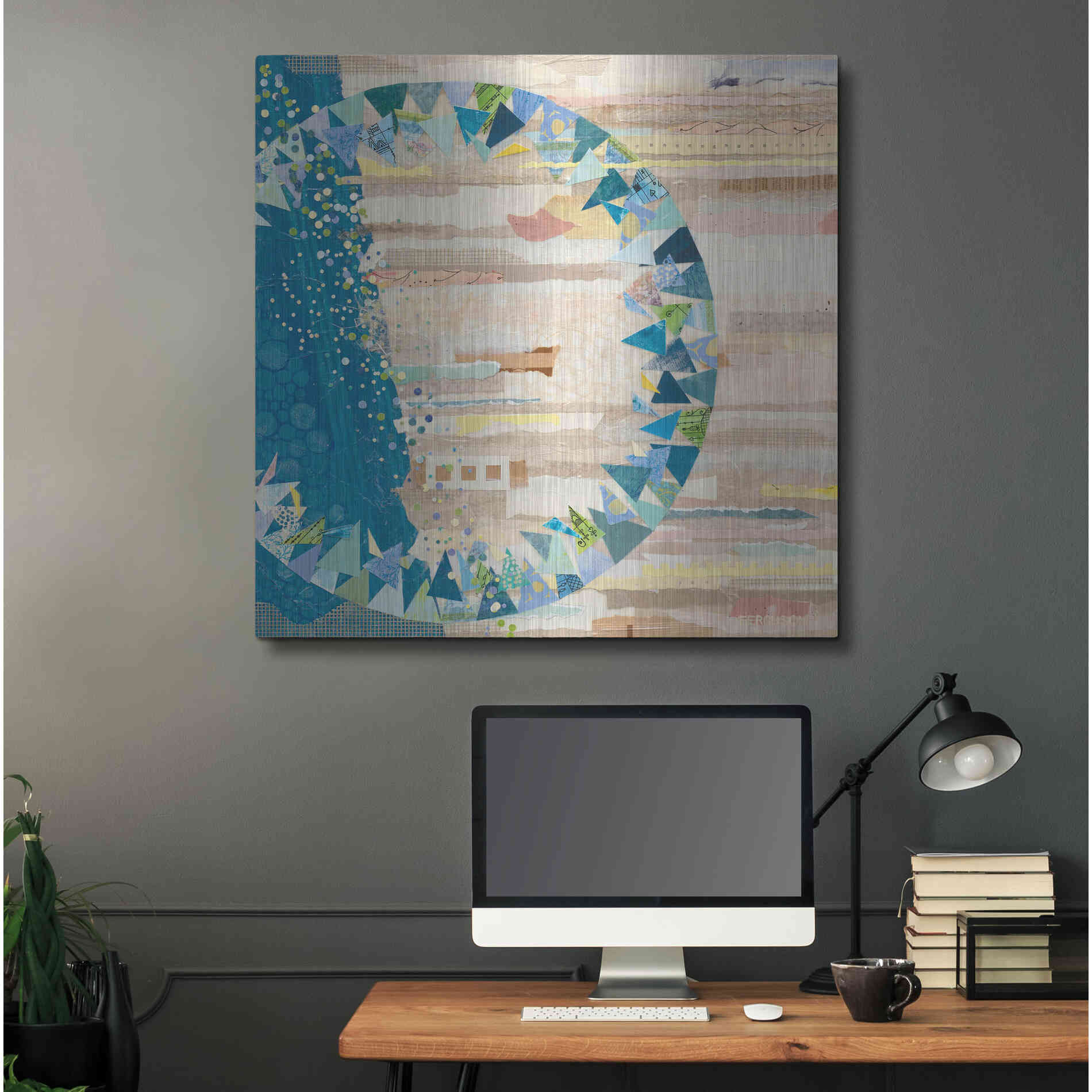 Luxe Metal Art 'The Calm and The Storm' by Kathy Ferguson, Metal Wall Art,36x36