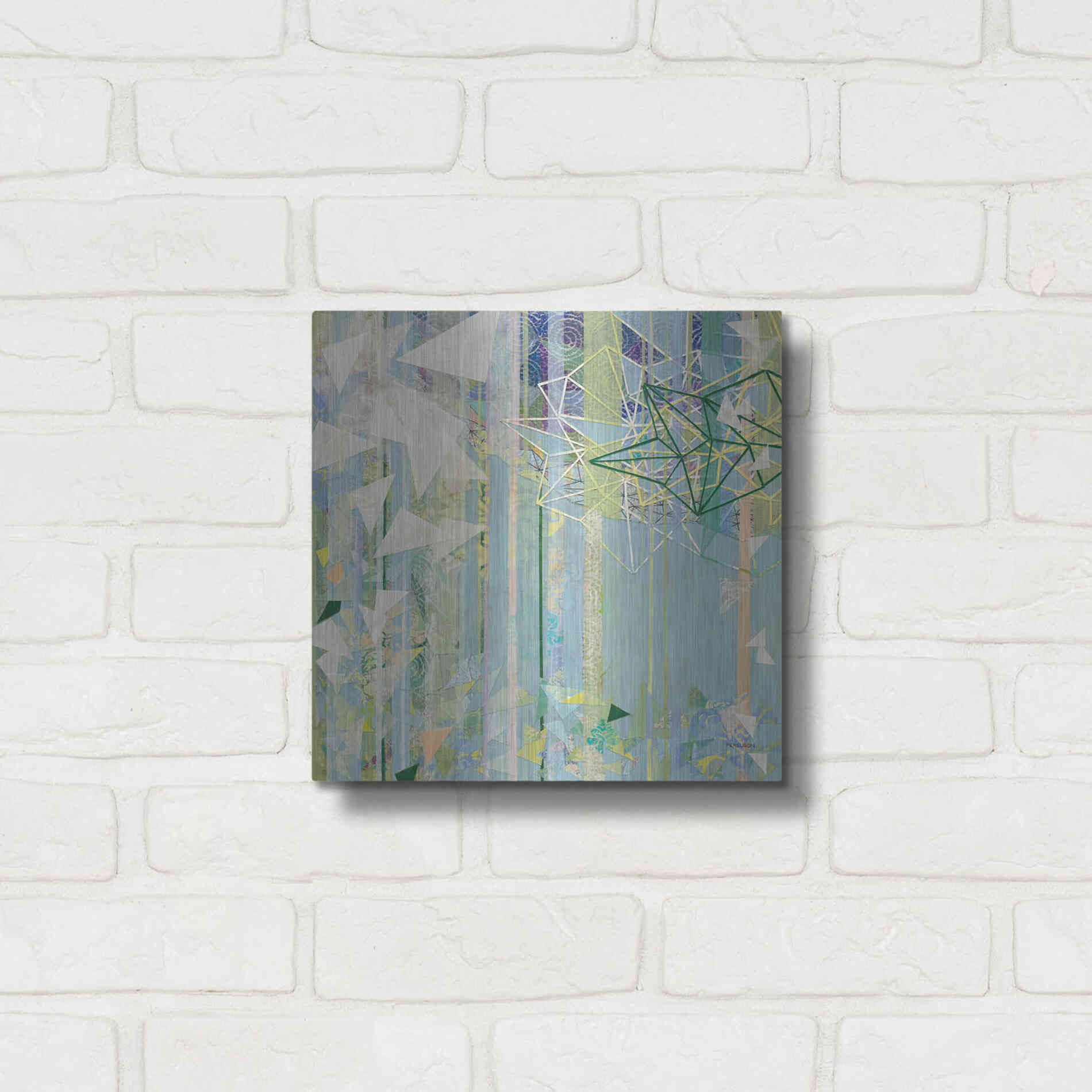 Luxe Metal Art 'Hanging Around I' by Kathy Ferguson, Metal Wall Art,12x12