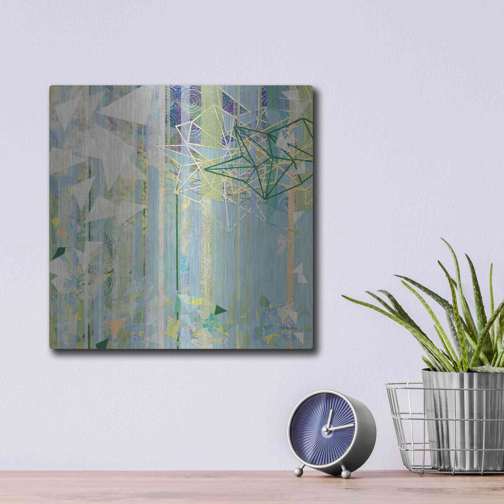 Luxe Metal Art 'Hanging Around I' by Kathy Ferguson, Metal Wall Art,12x12