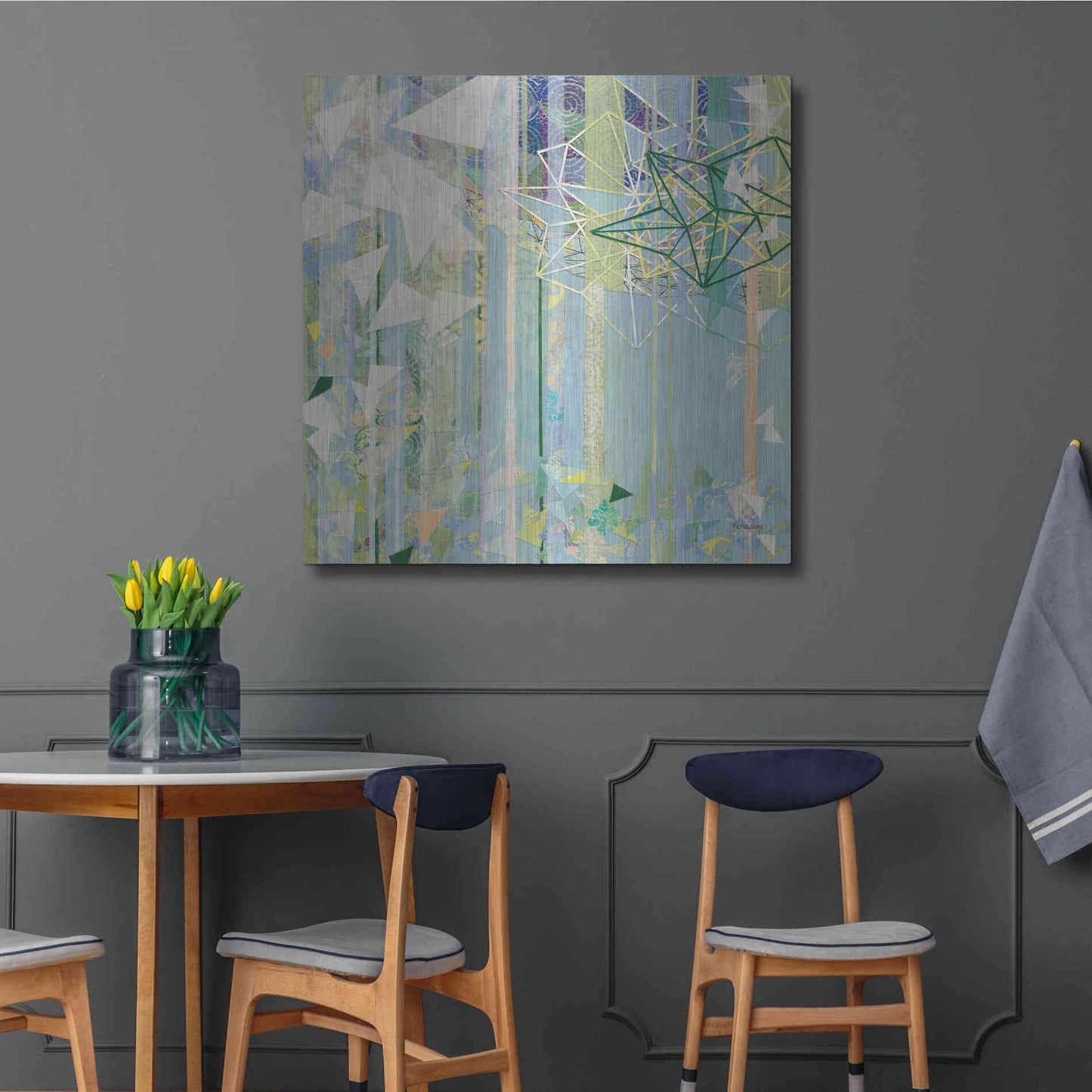 Luxe Metal Art 'Hanging Around I' by Kathy Ferguson, Metal Wall Art,36x36