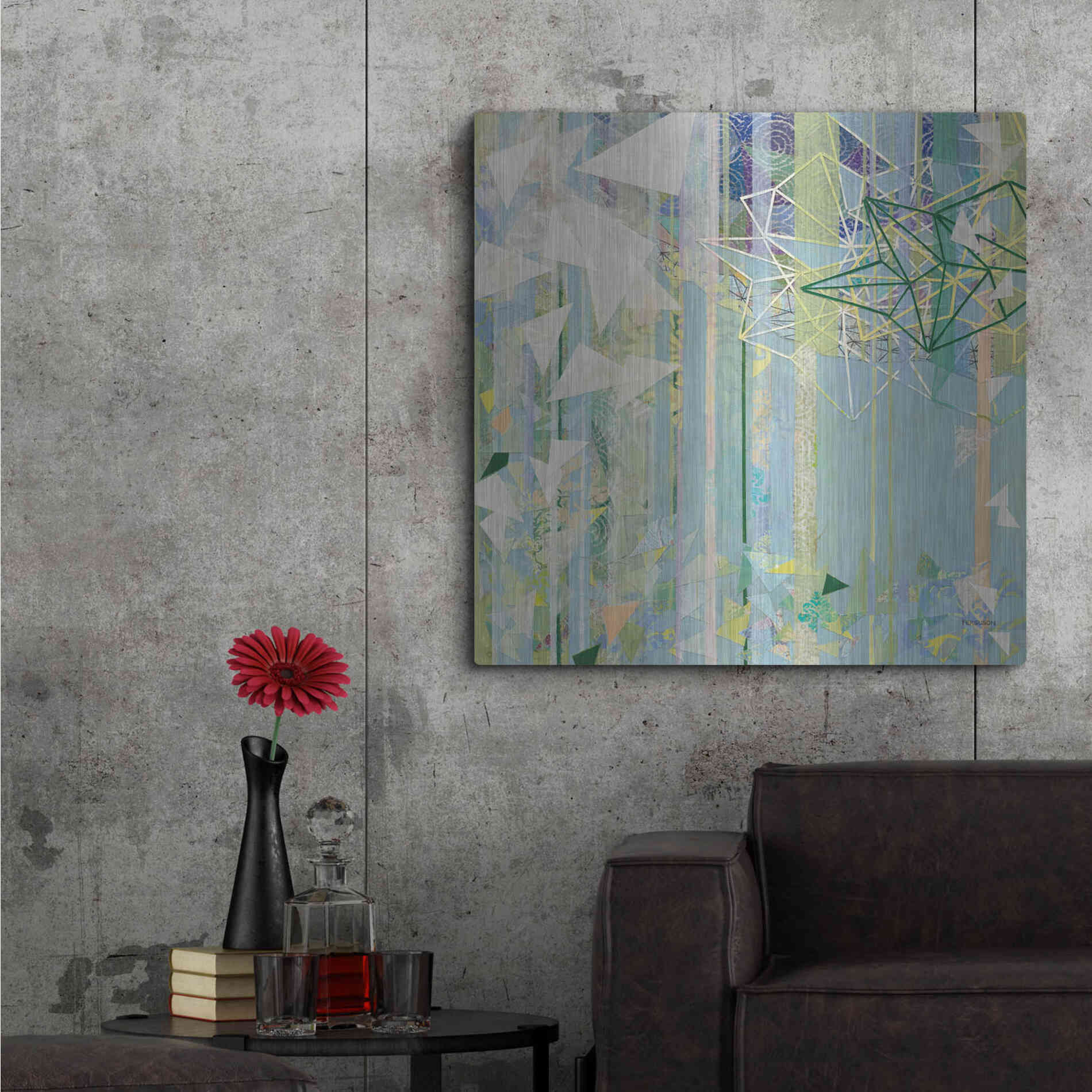 Luxe Metal Art 'Hanging Around I' by Kathy Ferguson, Metal Wall Art,36x36