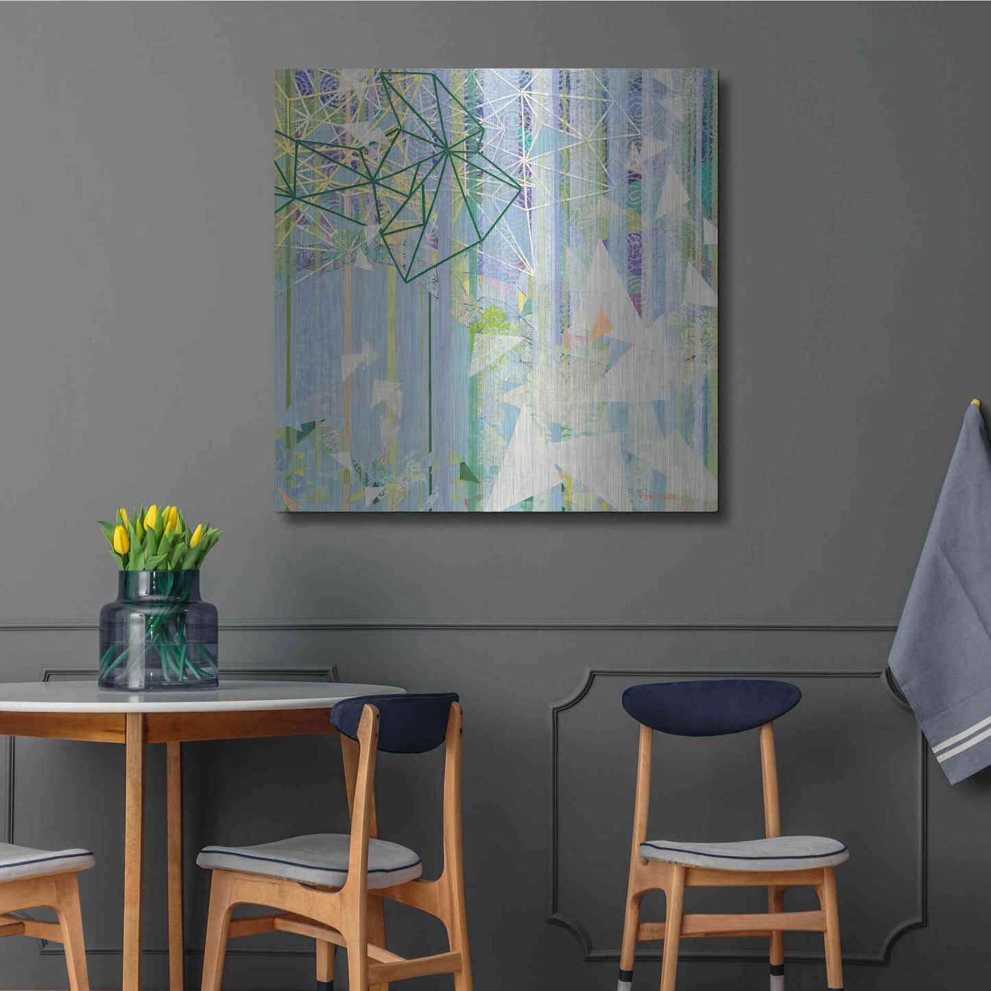 Luxe Metal Art 'Hanging Around II' by Kathy Ferguson, Metal Wall Art,36x36