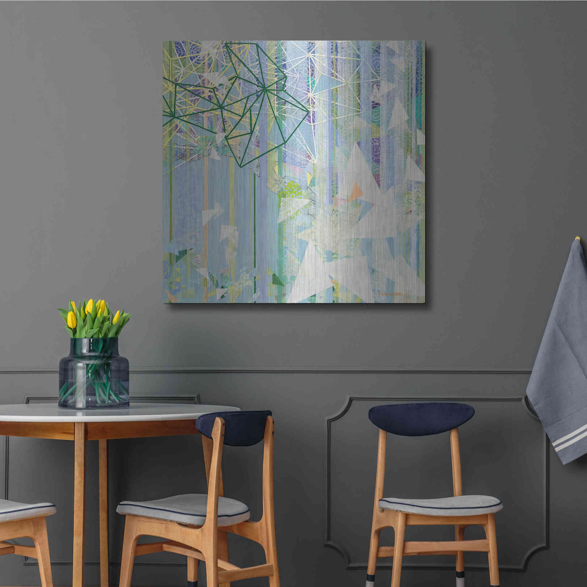 Luxe Metal Art 'Hanging Around II' by Kathy Ferguson, Metal Wall Art,36x36