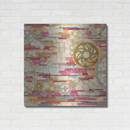 Luxe Metal Art 'EU Timetable I on White' by Kathy Ferguson, Metal Wall Art,36x36