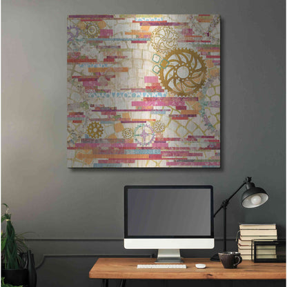 Luxe Metal Art 'EU Timetable I on White' by Kathy Ferguson, Metal Wall Art,36x36