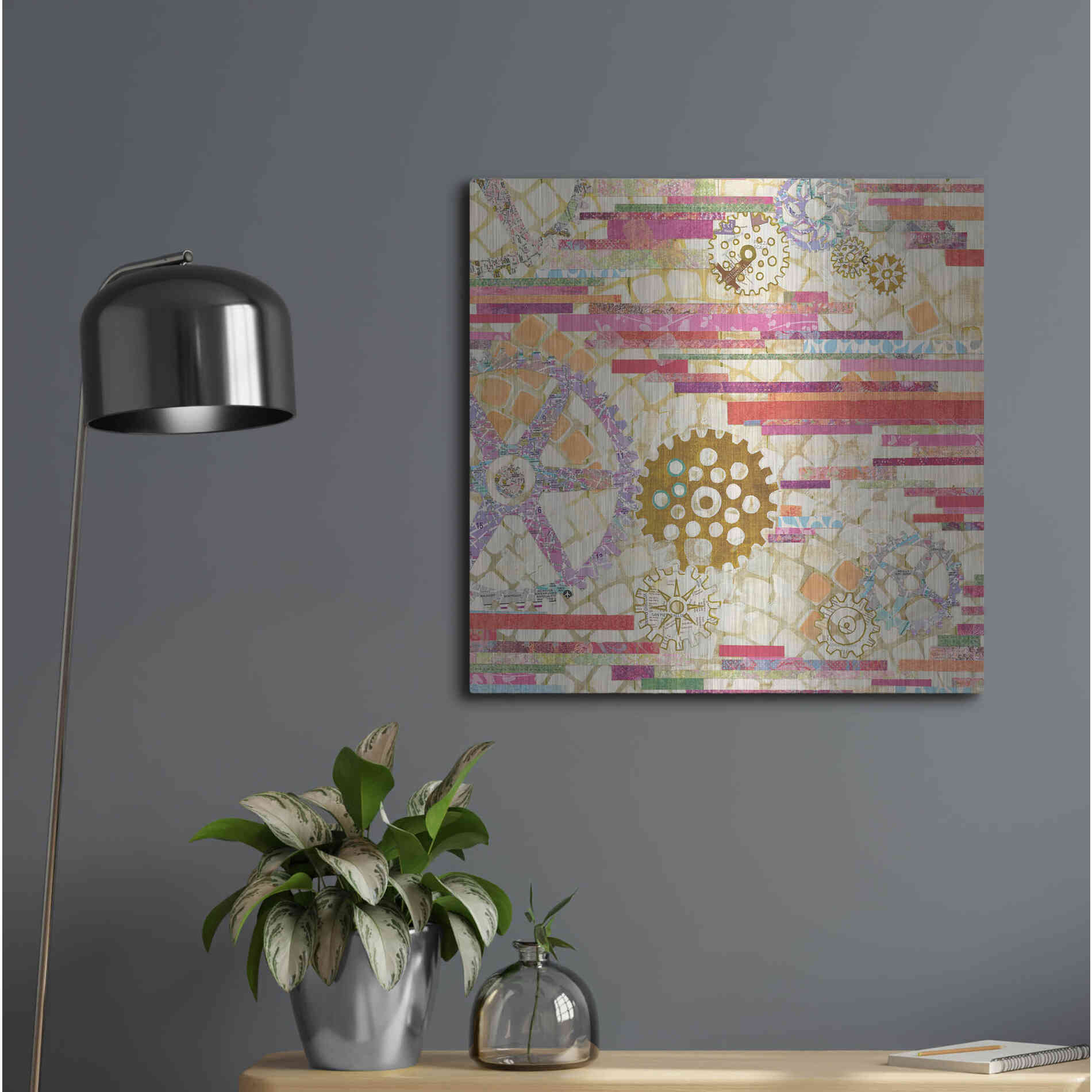 Luxe Metal Art 'EU Timetable II on White' by Kathy Ferguson, Metal Wall Art,24x24