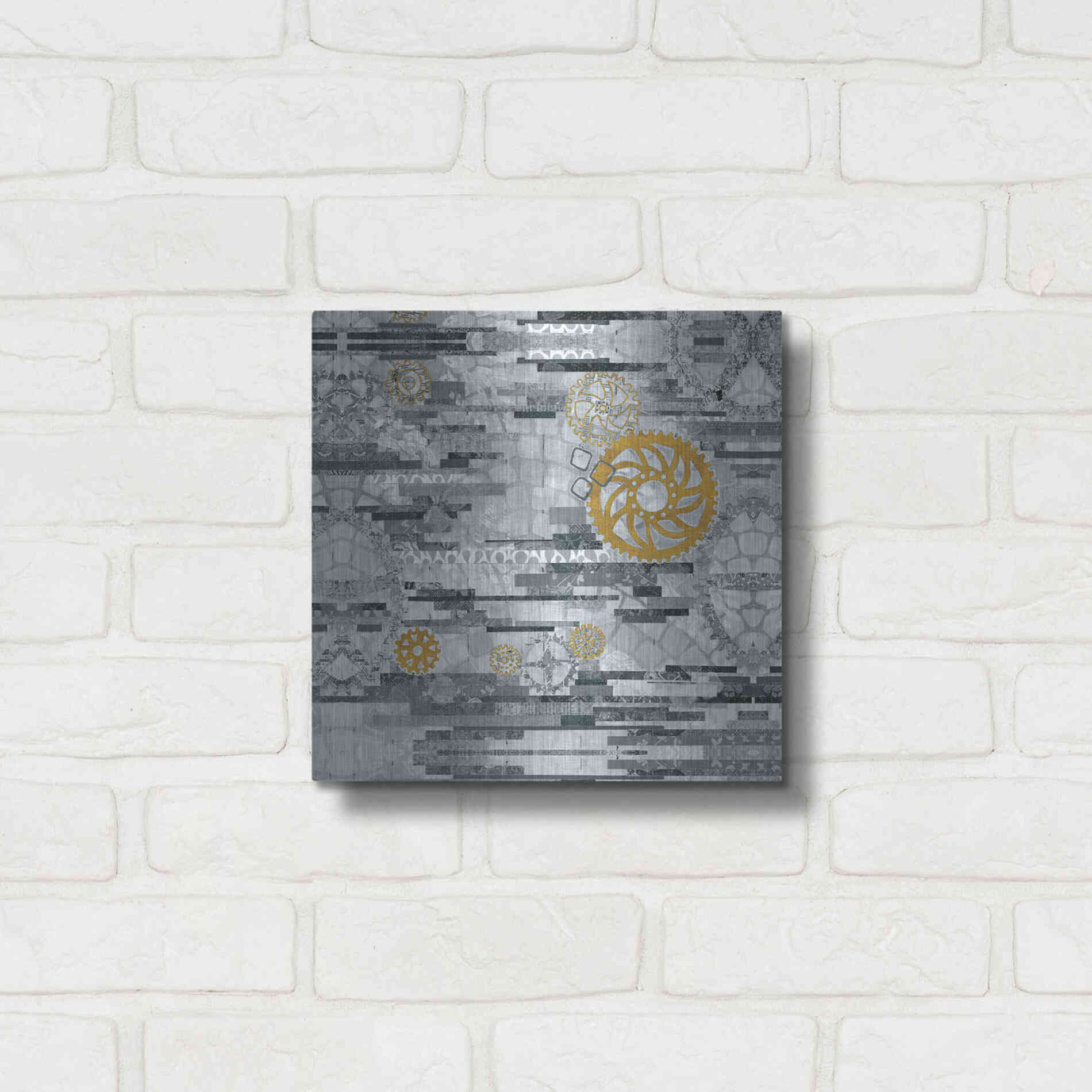 Luxe Metal Art 'EU Timetable I BW' by Kathy Ferguson, Metal Wall Art,12x12