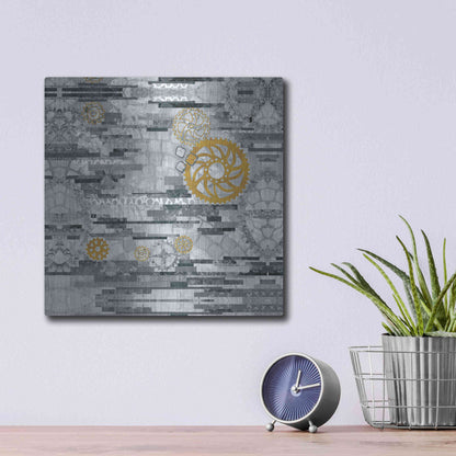 Luxe Metal Art 'EU Timetable I BW' by Kathy Ferguson, Metal Wall Art,12x12