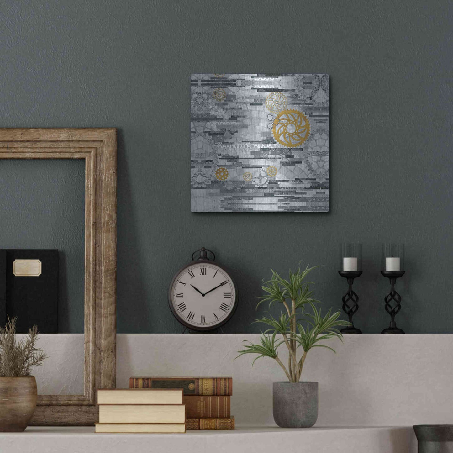 Luxe Metal Art 'EU Timetable I BW' by Kathy Ferguson, Metal Wall Art,12x12