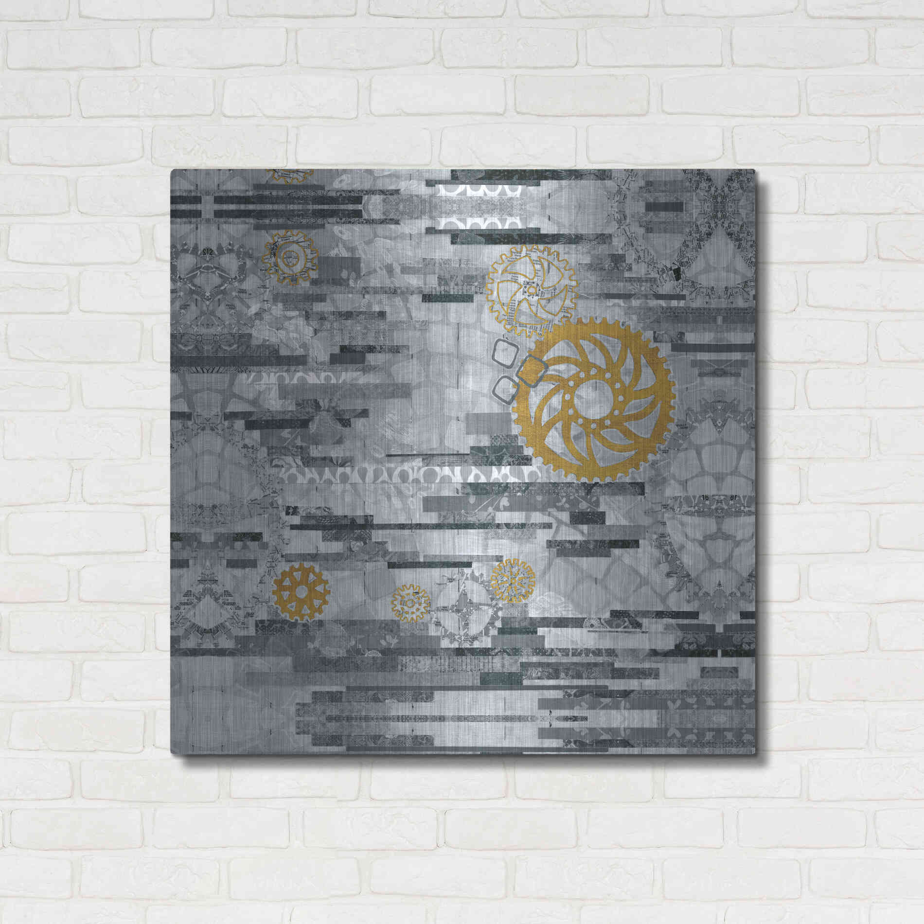 Luxe Metal Art 'EU Timetable I BW' by Kathy Ferguson, Metal Wall Art,36x36