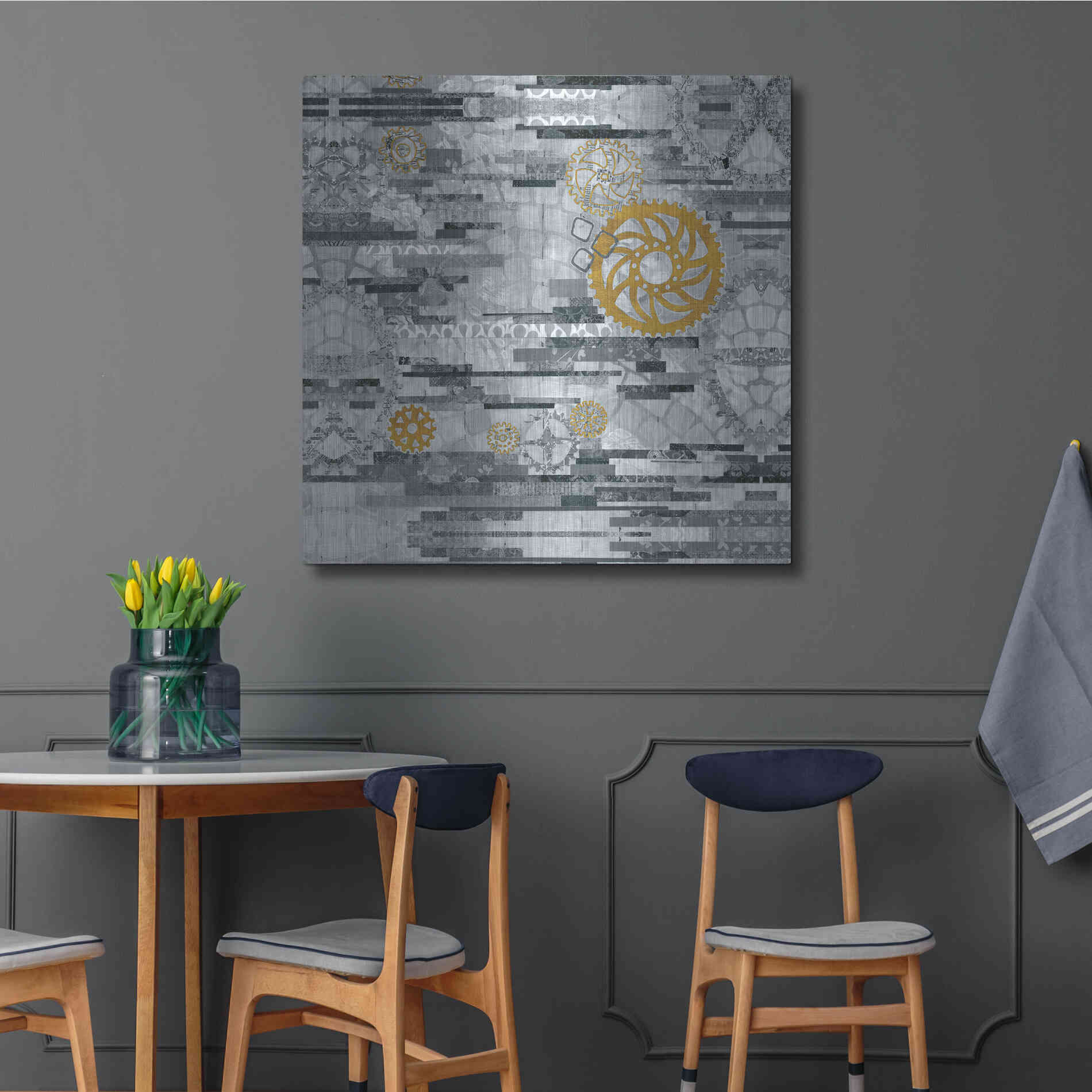 Luxe Metal Art 'EU Timetable I BW' by Kathy Ferguson, Metal Wall Art,36x36