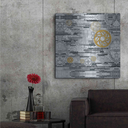 Luxe Metal Art 'EU Timetable I BW' by Kathy Ferguson, Metal Wall Art,36x36