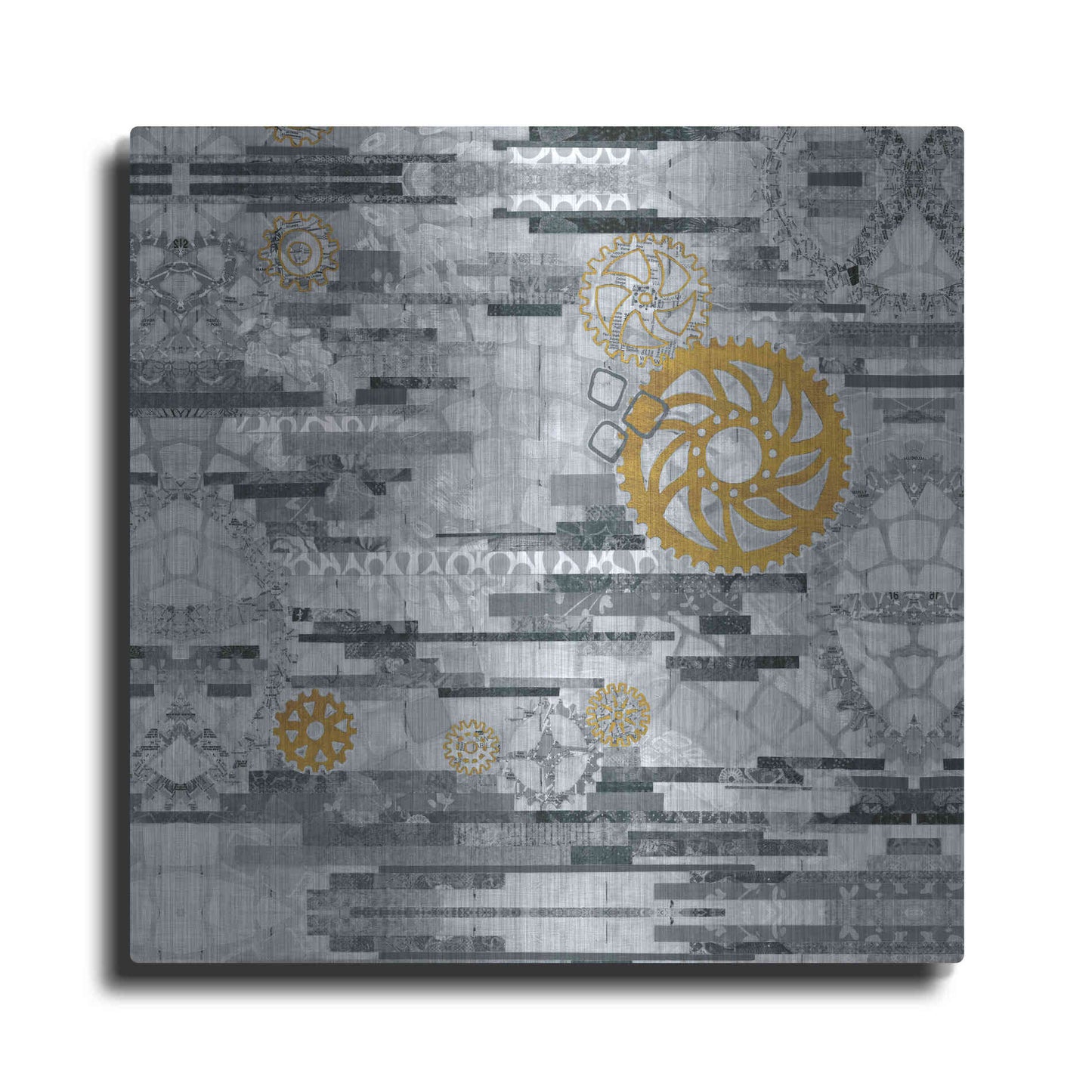 Luxe Metal Art 'EU Timetable I BW' by Kathy Ferguson, Metal Wall Art