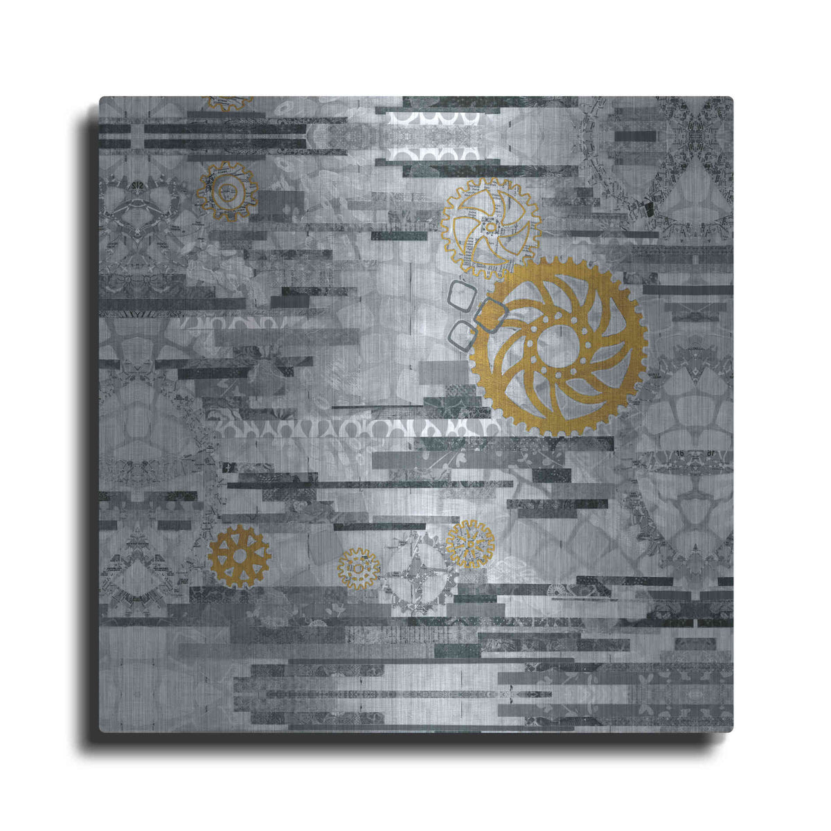 Luxe Metal Art 'EU Timetable I BW' by Kathy Ferguson, Metal Wall Art