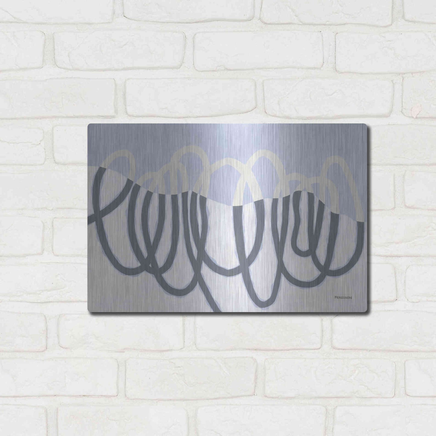 Luxe Metal Art 'Loops III' by Kathy Ferguson, Metal Wall Art,16x12