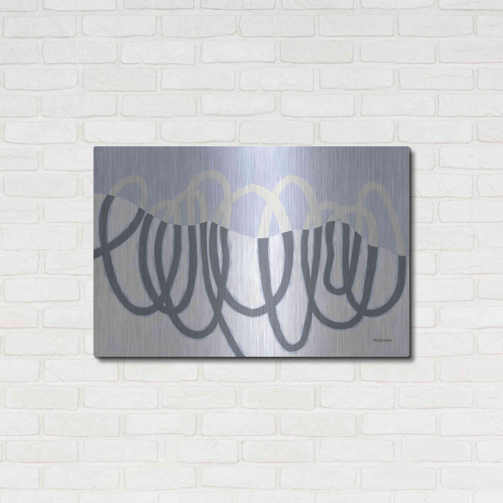 Luxe Metal Art 'Loops III' by Kathy Ferguson, Metal Wall Art,36x24