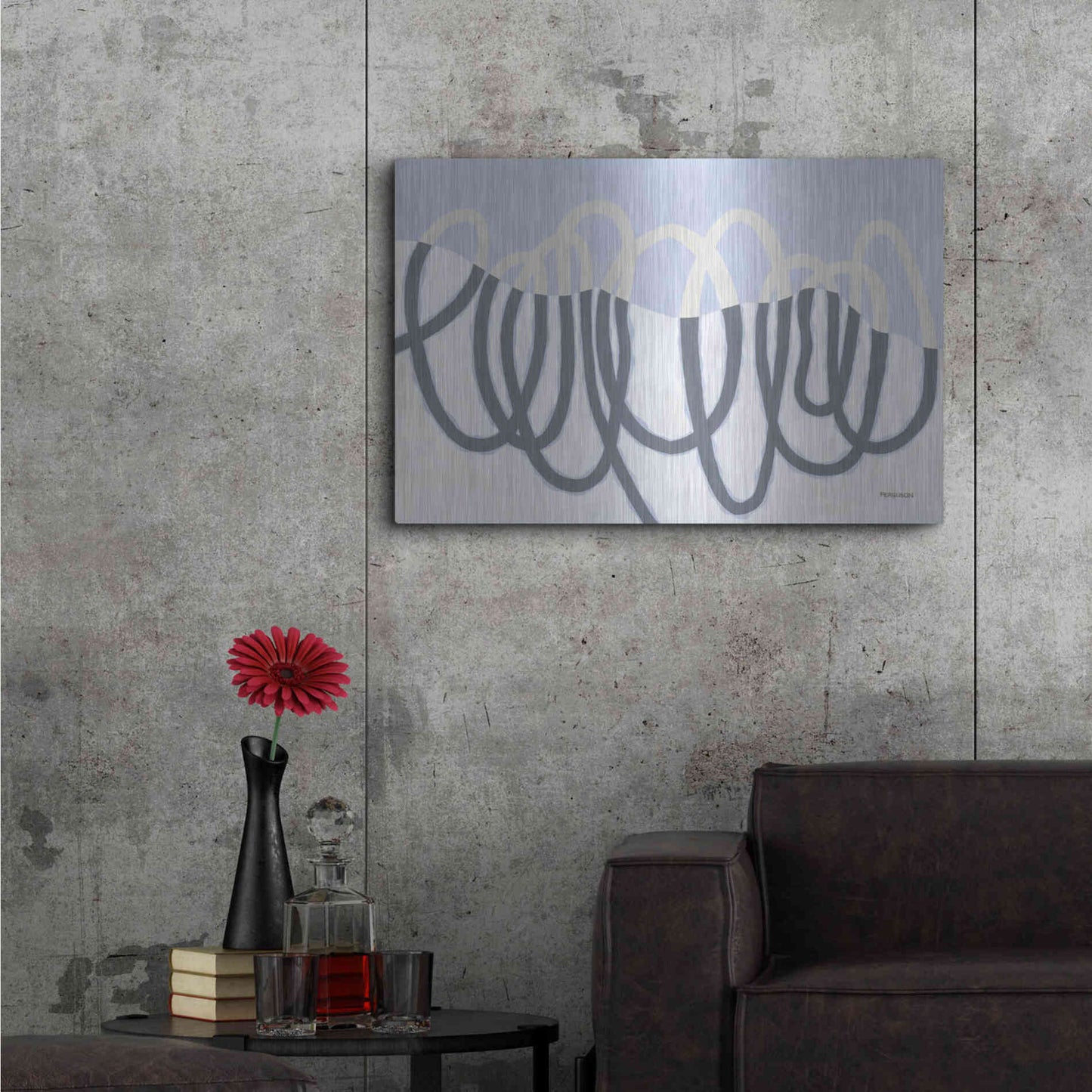 Luxe Metal Art 'Loops III' by Kathy Ferguson, Metal Wall Art,36x24