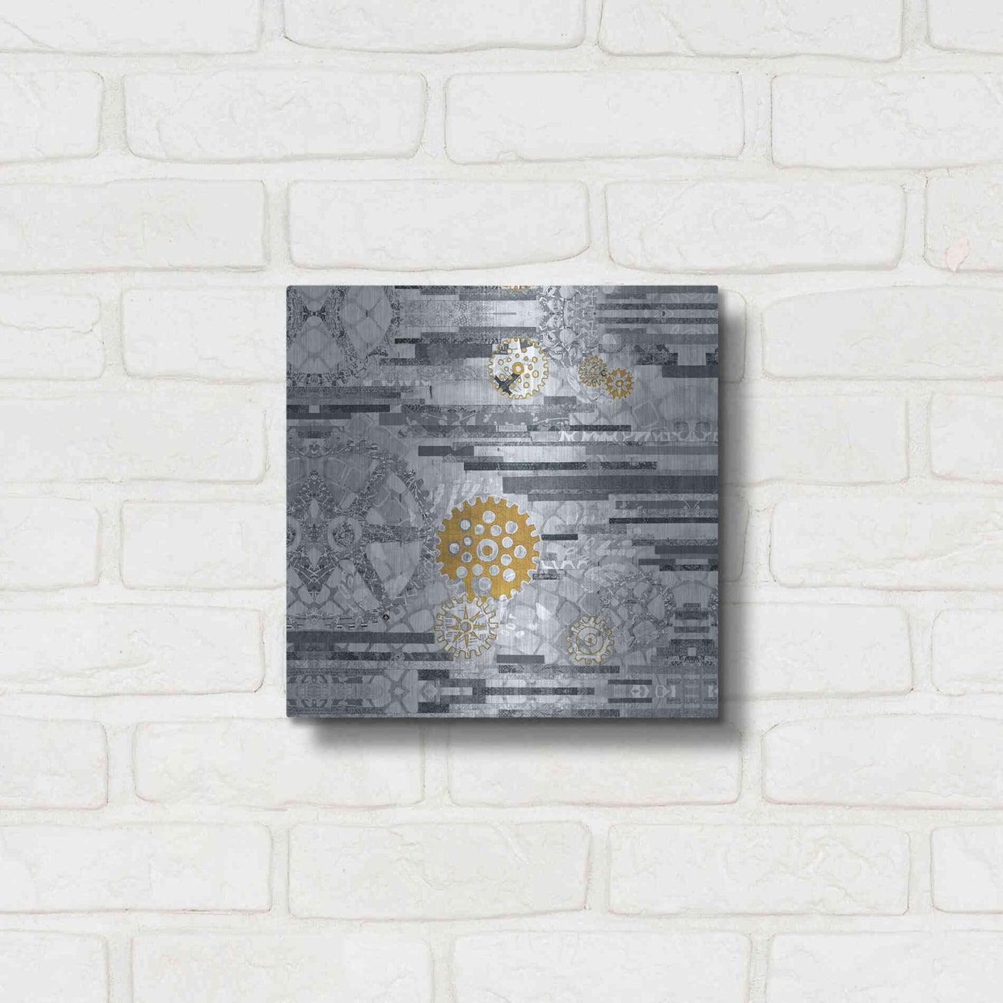 Luxe Metal Art 'EU Timetable II BW' by Kathy Ferguson, Metal Wall Art,12x12