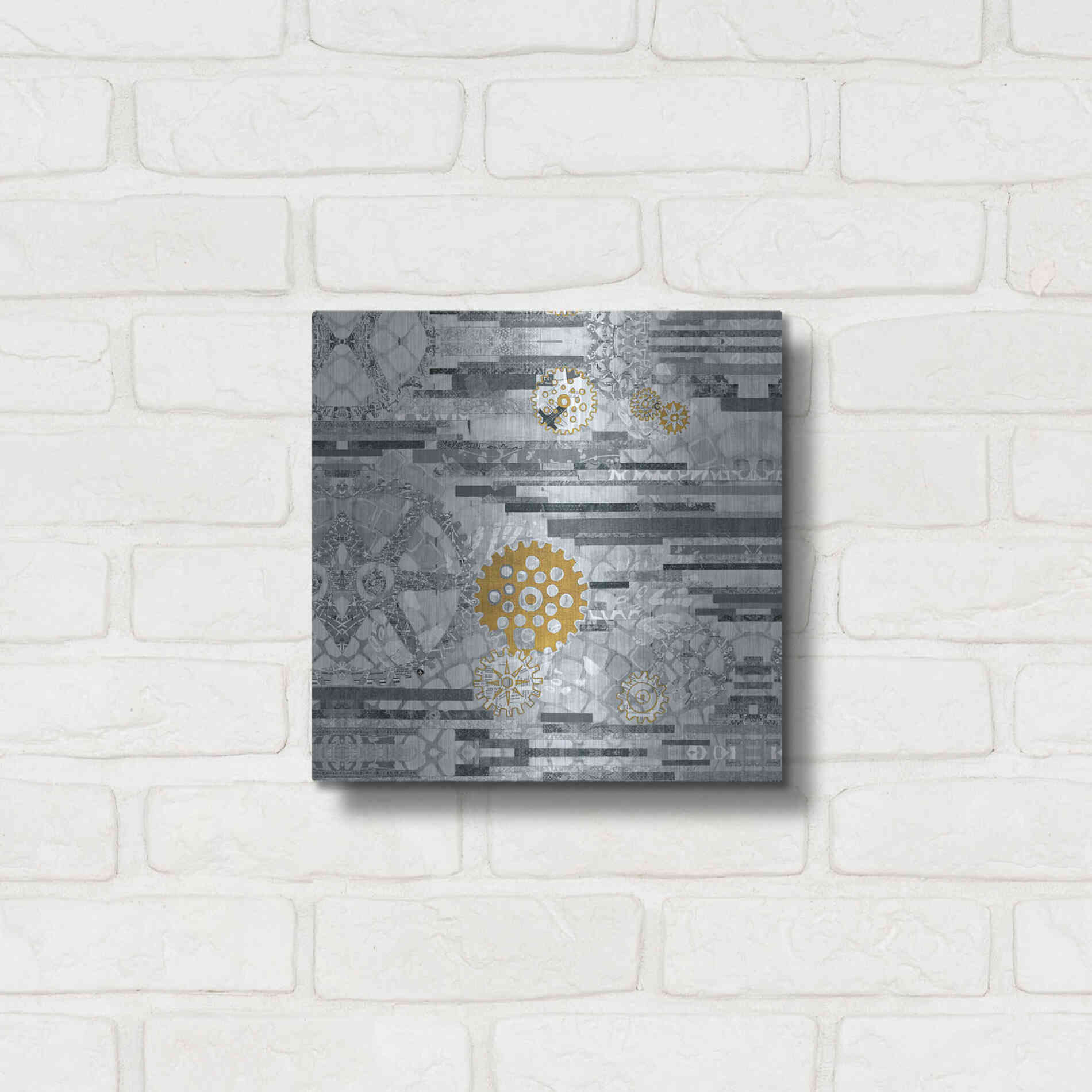 Luxe Metal Art 'EU Timetable II BW' by Kathy Ferguson, Metal Wall Art,12x12