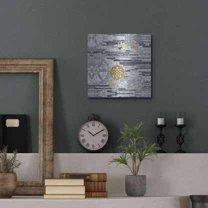 Luxe Metal Art 'EU Timetable II BW' by Kathy Ferguson, Metal Wall Art,12x12