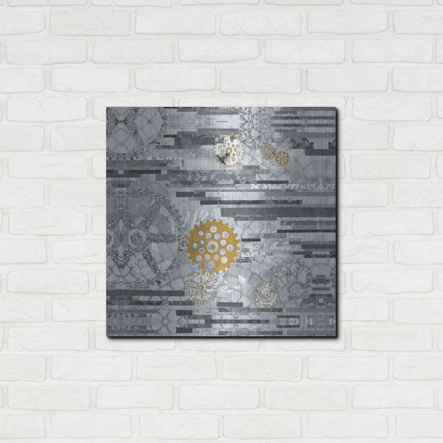 Luxe Metal Art 'EU Timetable II BW' by Kathy Ferguson, Metal Wall Art,24x24