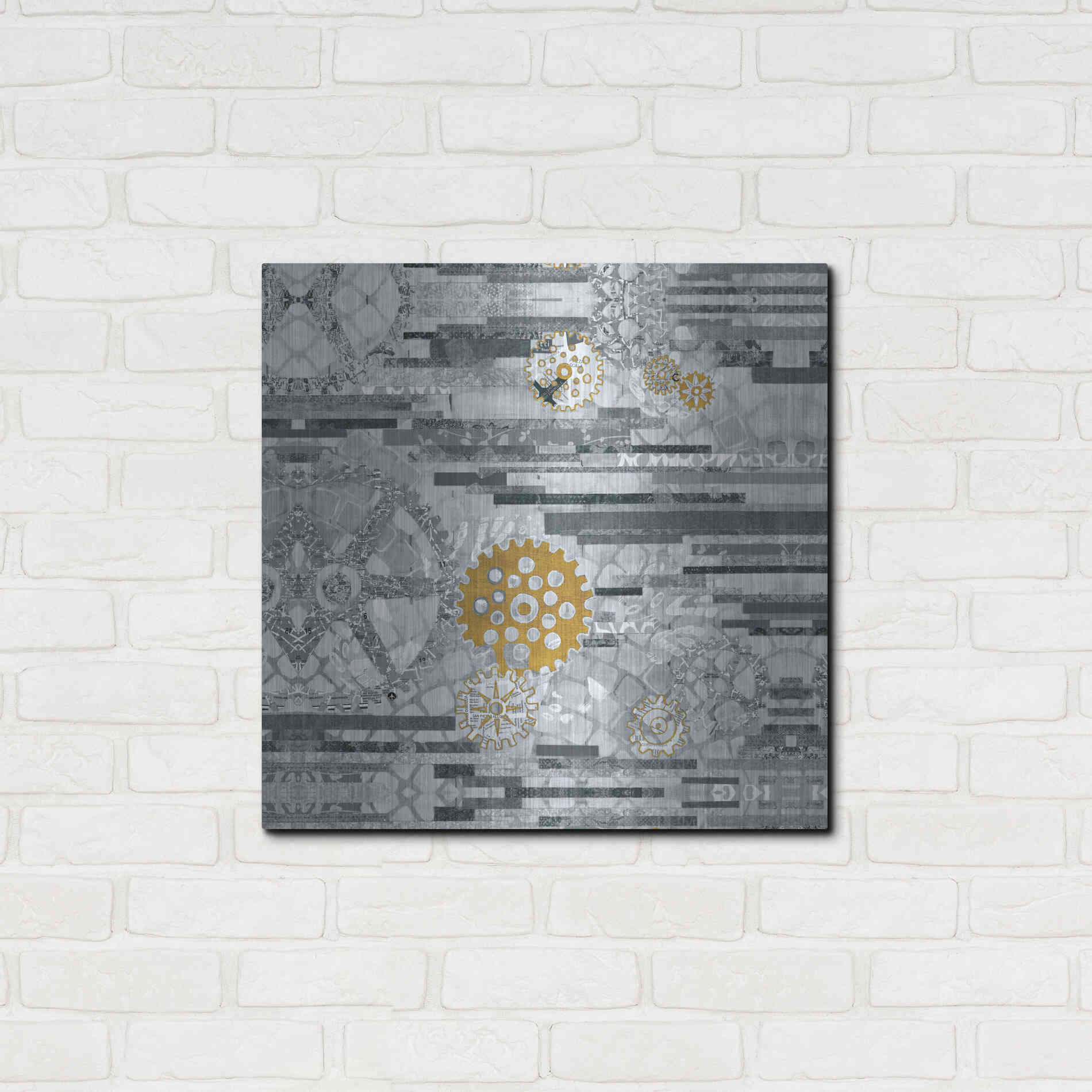 Luxe Metal Art 'EU Timetable II BW' by Kathy Ferguson, Metal Wall Art,24x24