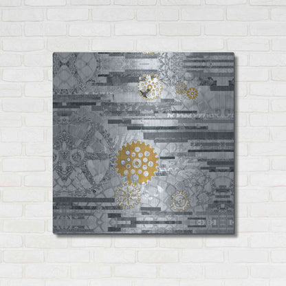 Luxe Metal Art 'EU Timetable II BW' by Kathy Ferguson, Metal Wall Art,36x36