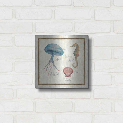 Luxe Metal Art 'Oceanography III' by Daphne Brissonet, Metal Wall Art,12x12