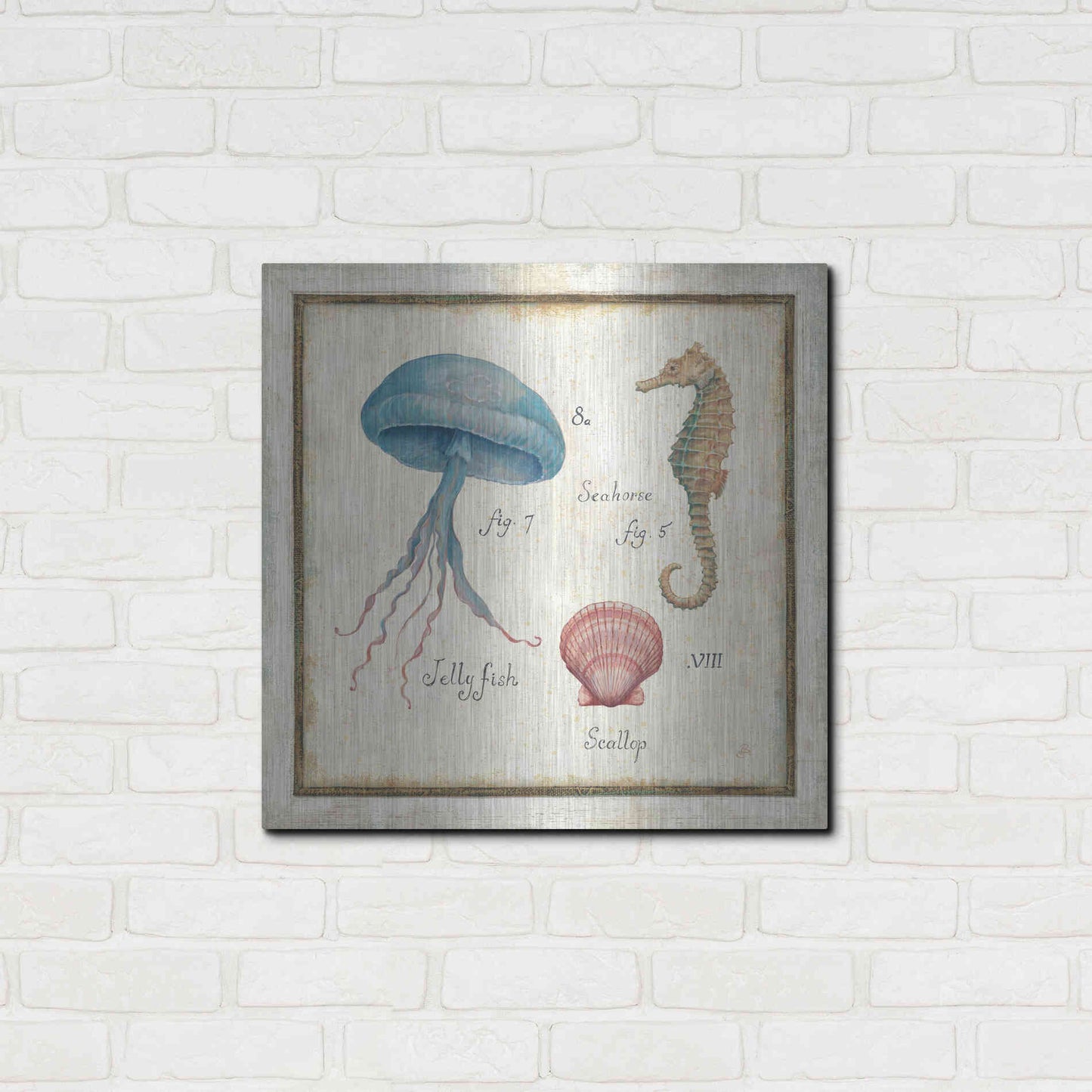 Luxe Metal Art 'Oceanography III' by Daphne Brissonet, Metal Wall Art,24x24