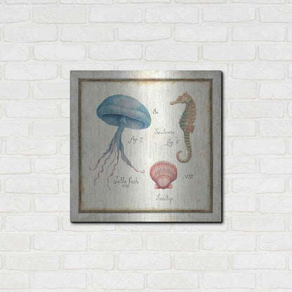 Luxe Metal Art 'Oceanography III' by Daphne Brissonet, Metal Wall Art,24x24