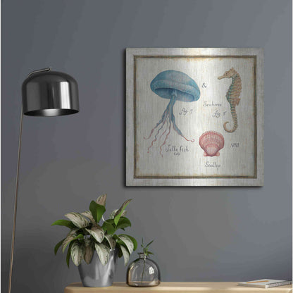 Luxe Metal Art 'Oceanography III' by Daphne Brissonet, Metal Wall Art,24x24