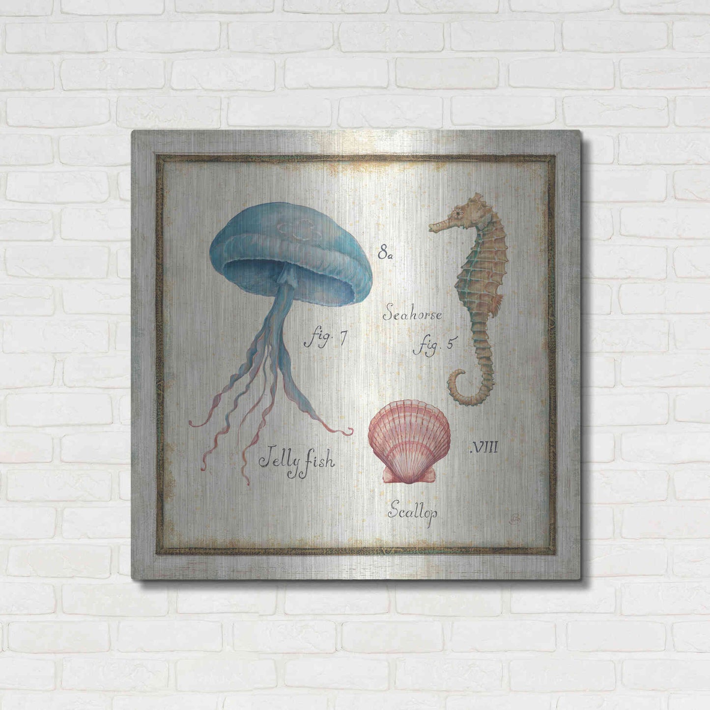 Luxe Metal Art 'Oceanography III' by Daphne Brissonet, Metal Wall Art,36x36
