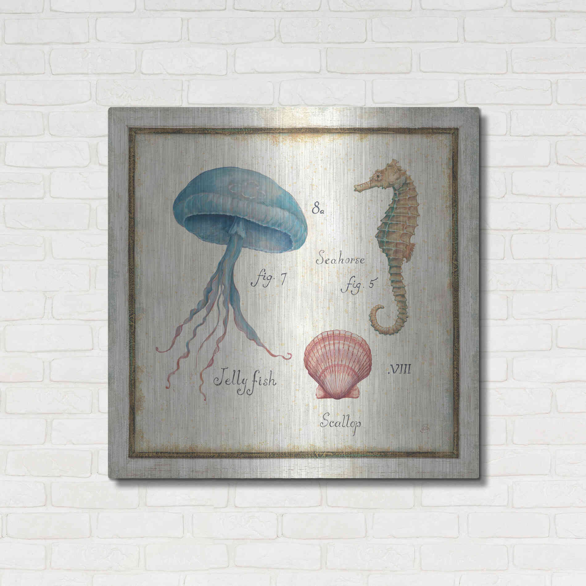 Luxe Metal Art 'Oceanography III' by Daphne Brissonet, Metal Wall Art,36x36