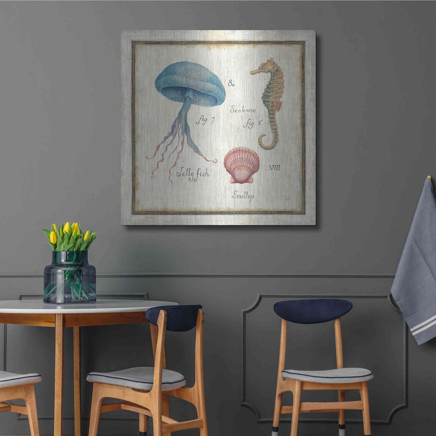 Luxe Metal Art 'Oceanography III' by Daphne Brissonet, Metal Wall Art,36x36