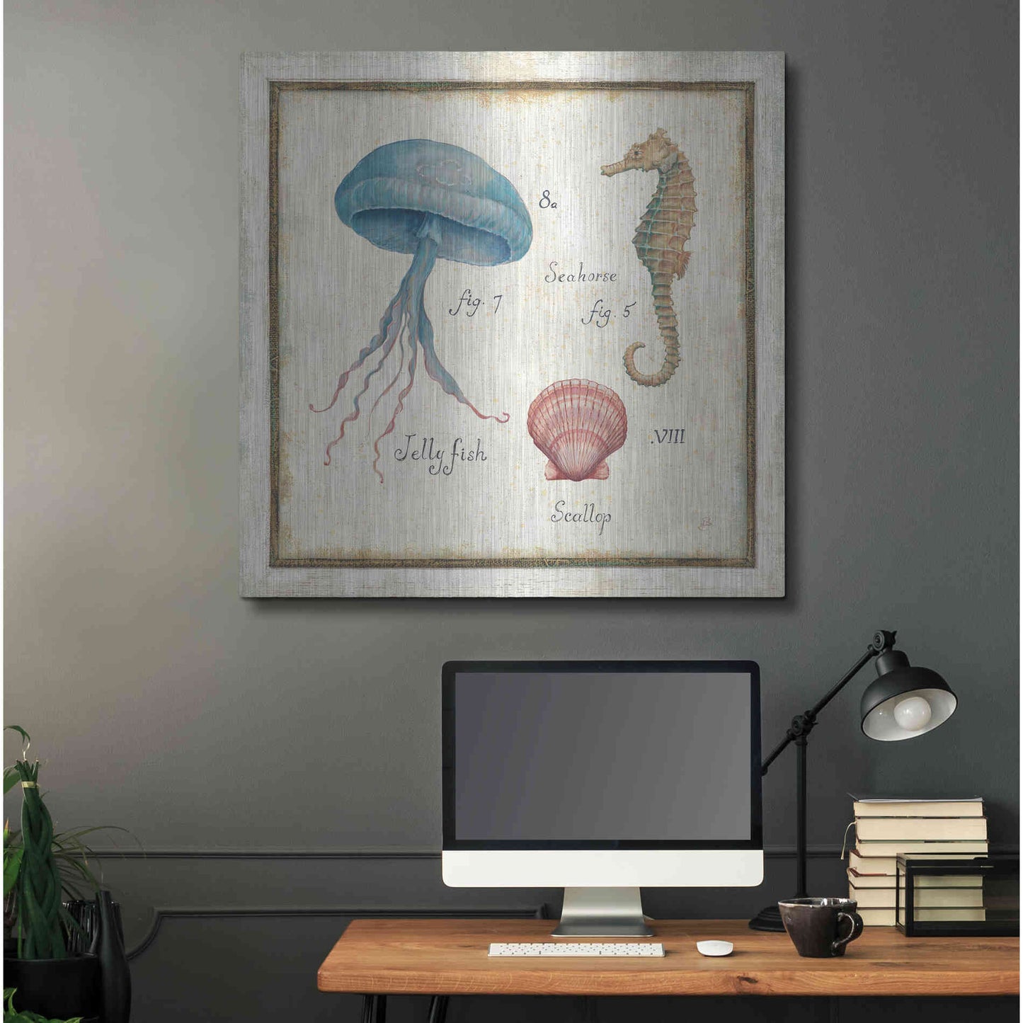 Luxe Metal Art 'Oceanography III' by Daphne Brissonet, Metal Wall Art,36x36