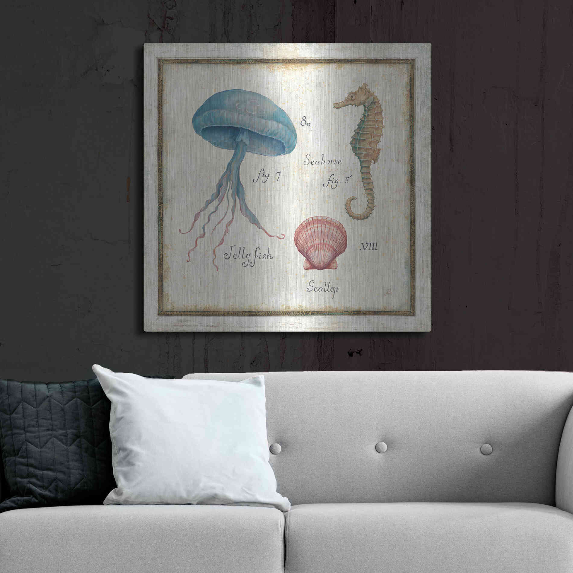 Luxe Metal Art 'Oceanography III' by Daphne Brissonet, Metal Wall Art,36x36