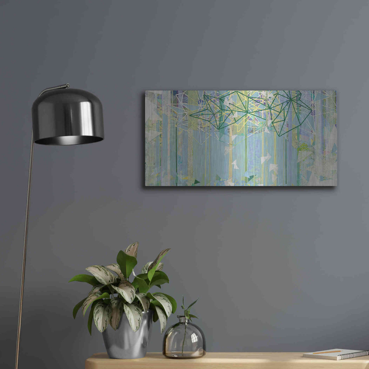 Luxe Metal Art 'Hanging Around III' by Kathy Ferguson, Metal Wall Art,24x12