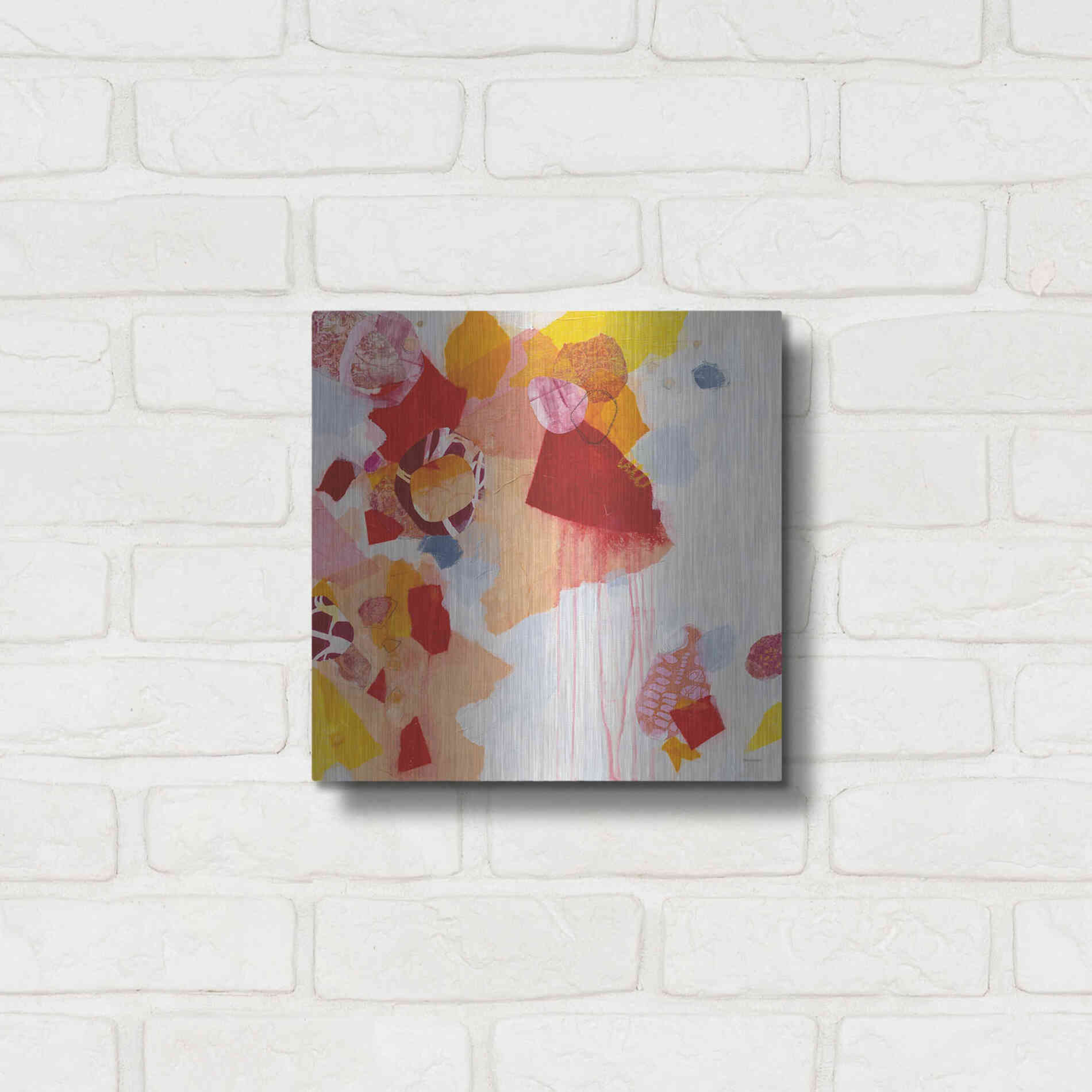 Luxe Metal Art 'Falling Apart' by Kathy Ferguson, Metal Wall Art,12x12