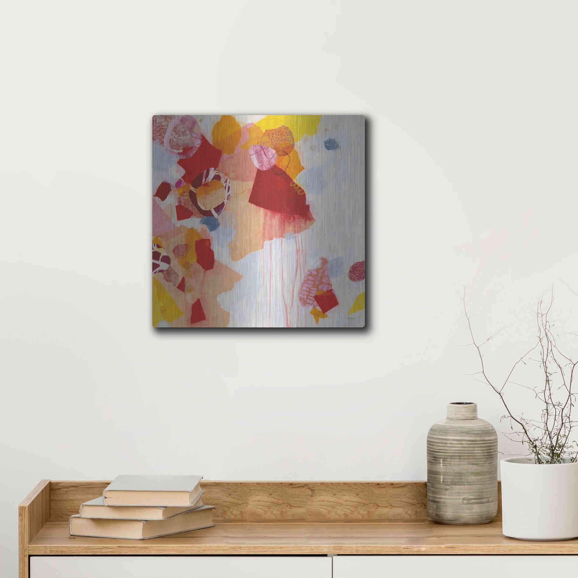 Luxe Metal Art 'Falling Apart' by Kathy Ferguson, Metal Wall Art,12x12