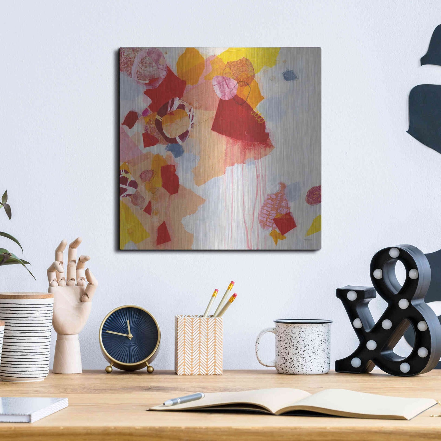 Luxe Metal Art 'Falling Apart' by Kathy Ferguson, Metal Wall Art,12x12